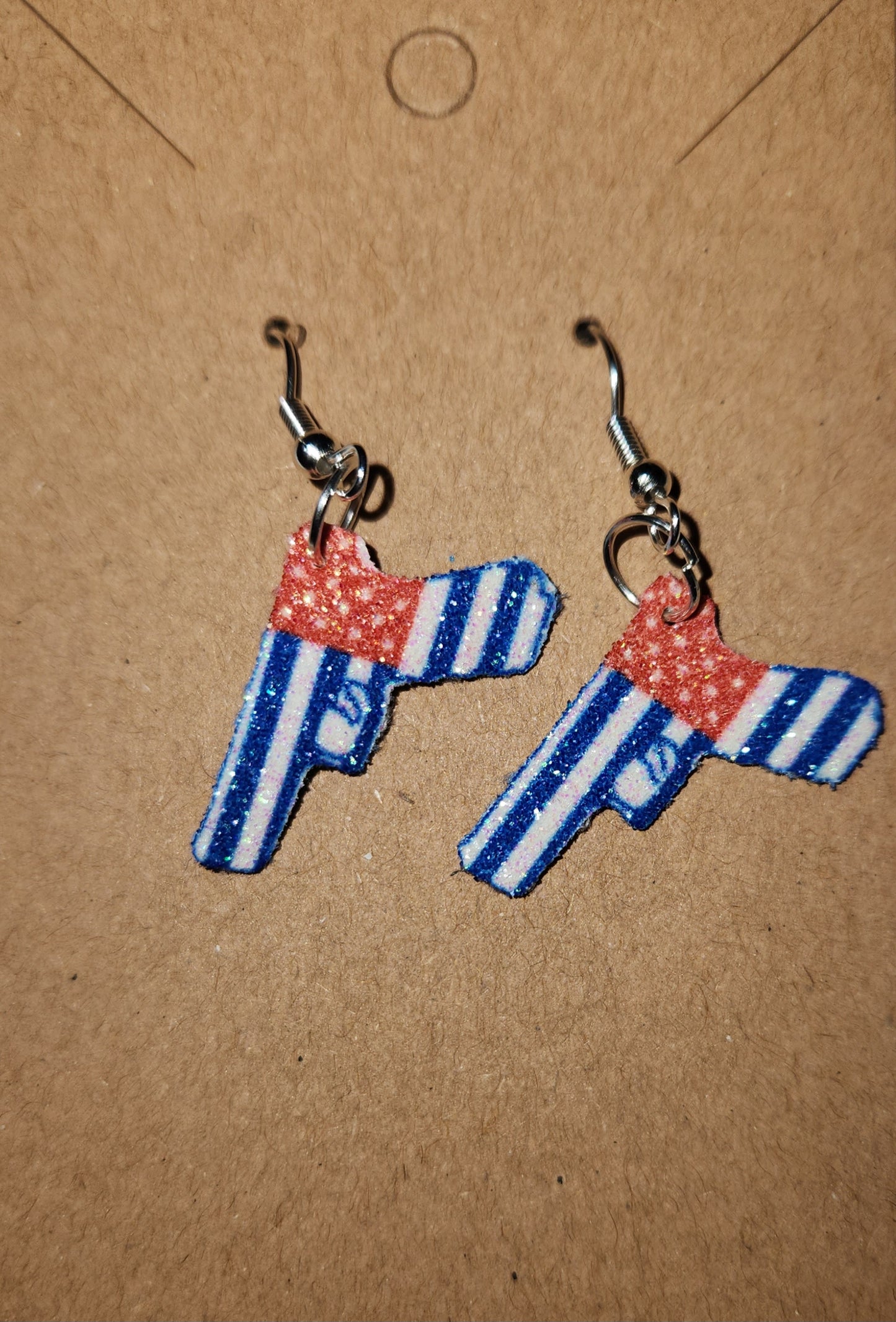 2A Patriotic pistol earrings