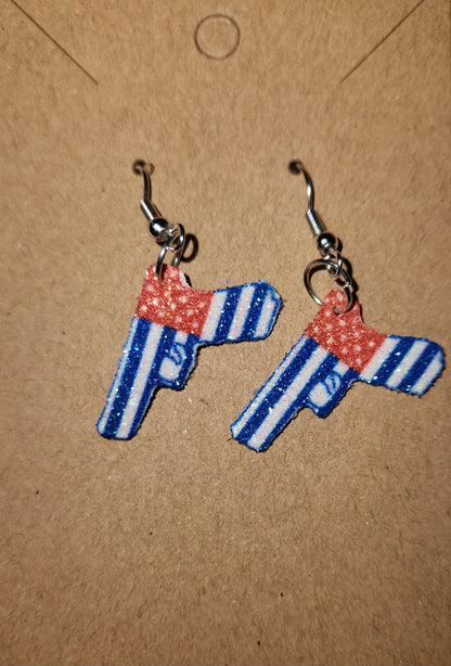 2A Patriotic pistol earrings