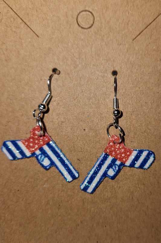 Wholesale patriotic pistol earrings