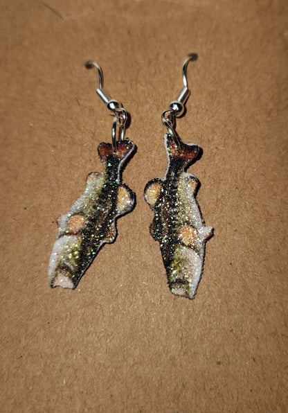 Large Mouth Bass French wire earrings