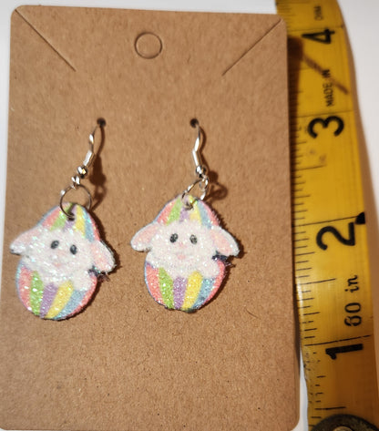 Bunny in Easter Egg French Wire Earrings