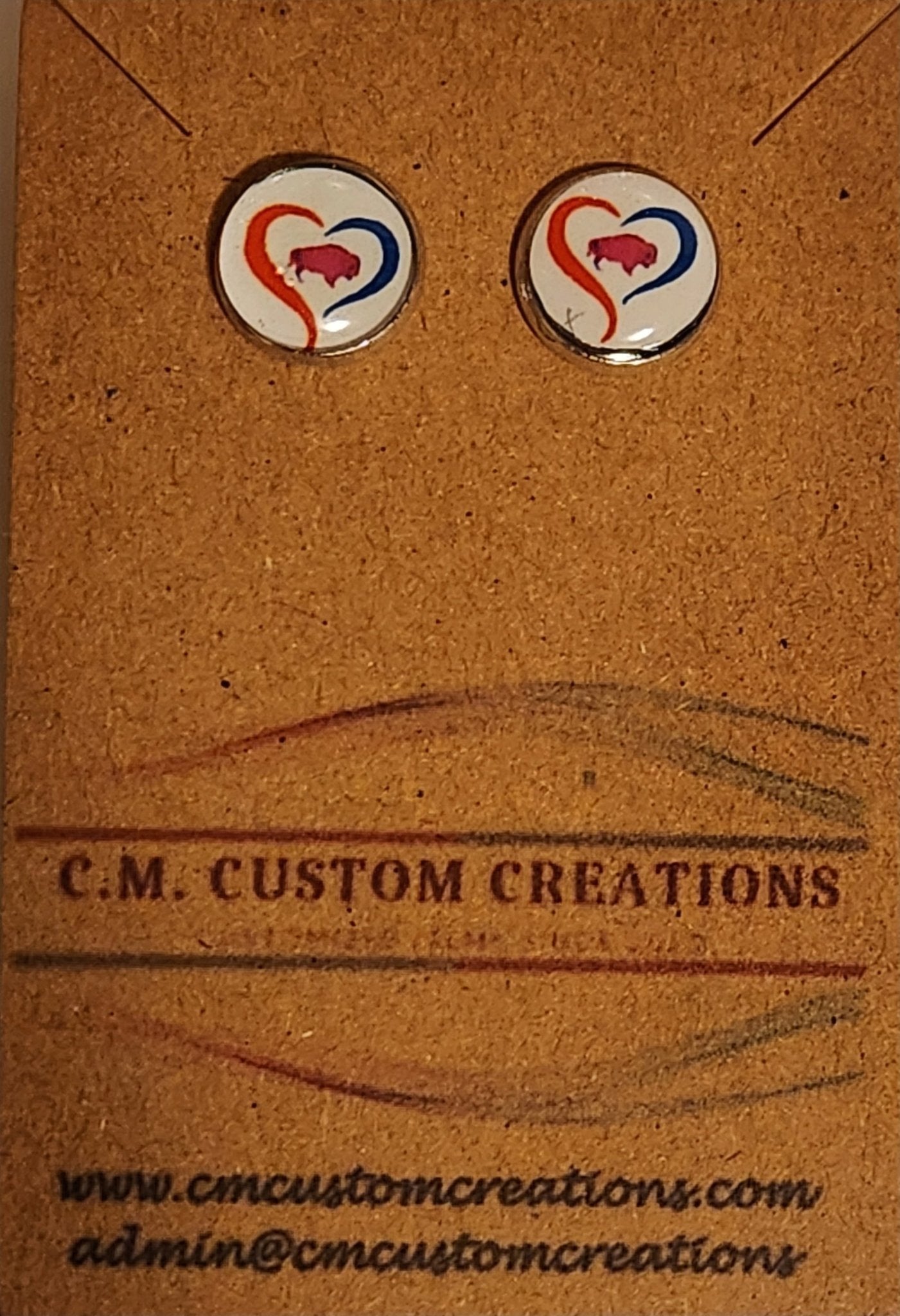 Buffalo Bills Inspired Earrings - CM Custom CreationsBuffalo Bills Inspired EarringsearringsCM Custom Creations