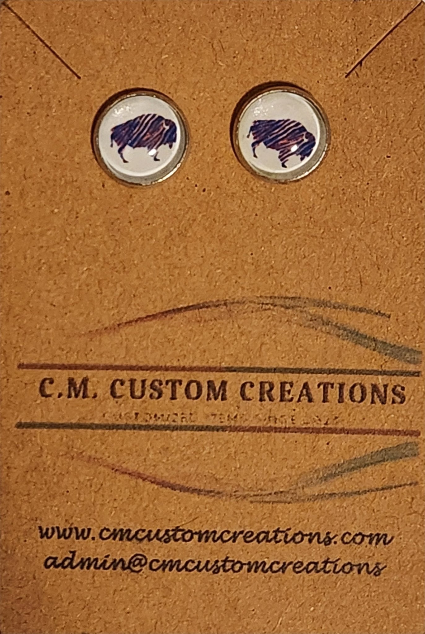 Buffalo Bills Inspired Earrings - CM Custom CreationsBuffalo Bills Inspired EarringsearringsCM Custom Creations