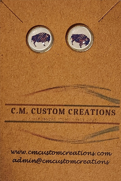 Buffalo Bills Inspired Earrings - CM Custom CreationsBuffalo Bills Inspired EarringsearringsCM Custom Creations